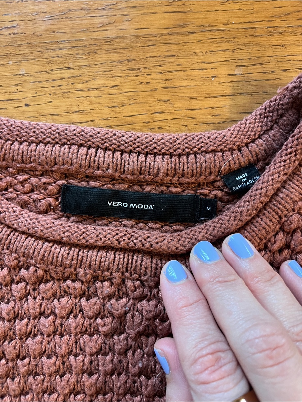 Vero Moda Rose Taupe Chunky Crewneck Sweater - Picture 2 of 3